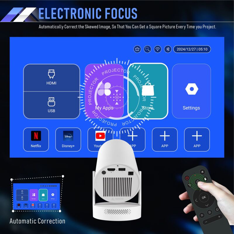 新しい HY300PLUS ポータブル プロジェクター H713 Android バレルクロスボーダー高精細家庭用屋外プロジェクター|undefined