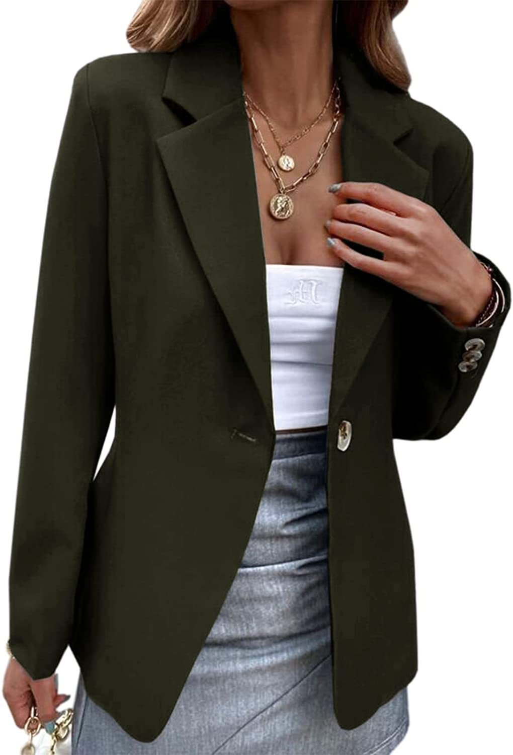 350g Weight Blazer Outerwear Type Long Sleeve Sleeve Length Single Breasted Placket Type Spandex, Polyester Fabric Type Blazer Tops Type Business, Cocktail Party Occasion Turndown Neckline Slim Fit Type Solid Color Pattern Spring, Autumn Season Women's Gender Elegant, Streetwear Style Women's Blazer Long Sleeve Blazers Elegant Streetwear Solid Color 19