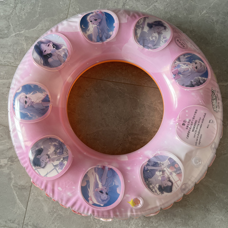 Anillo de natación para niños Anillo de natación de cristal de doble capa Dibujos animados engrosados Axilas para niños Anillo salvavidas Juguetes de agua Suministros de agua