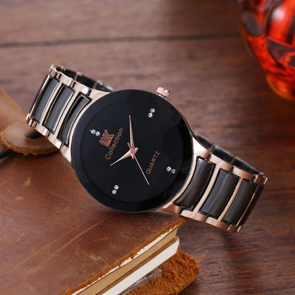 Tendenza moda maschile, quadrante personalizzato e minimalista, orologio al quarzo con cinturino in acciaio + braccialetto (3 pezzi/set)_voghion.com