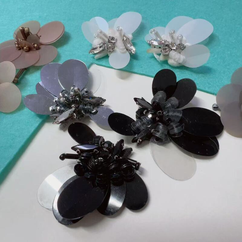 Fashion DIY Jewelry Flowers Handmade Sequin Flowers Stereo Beads Flower Hair Accessories Accessories Hat Accessories DIY Jewelry