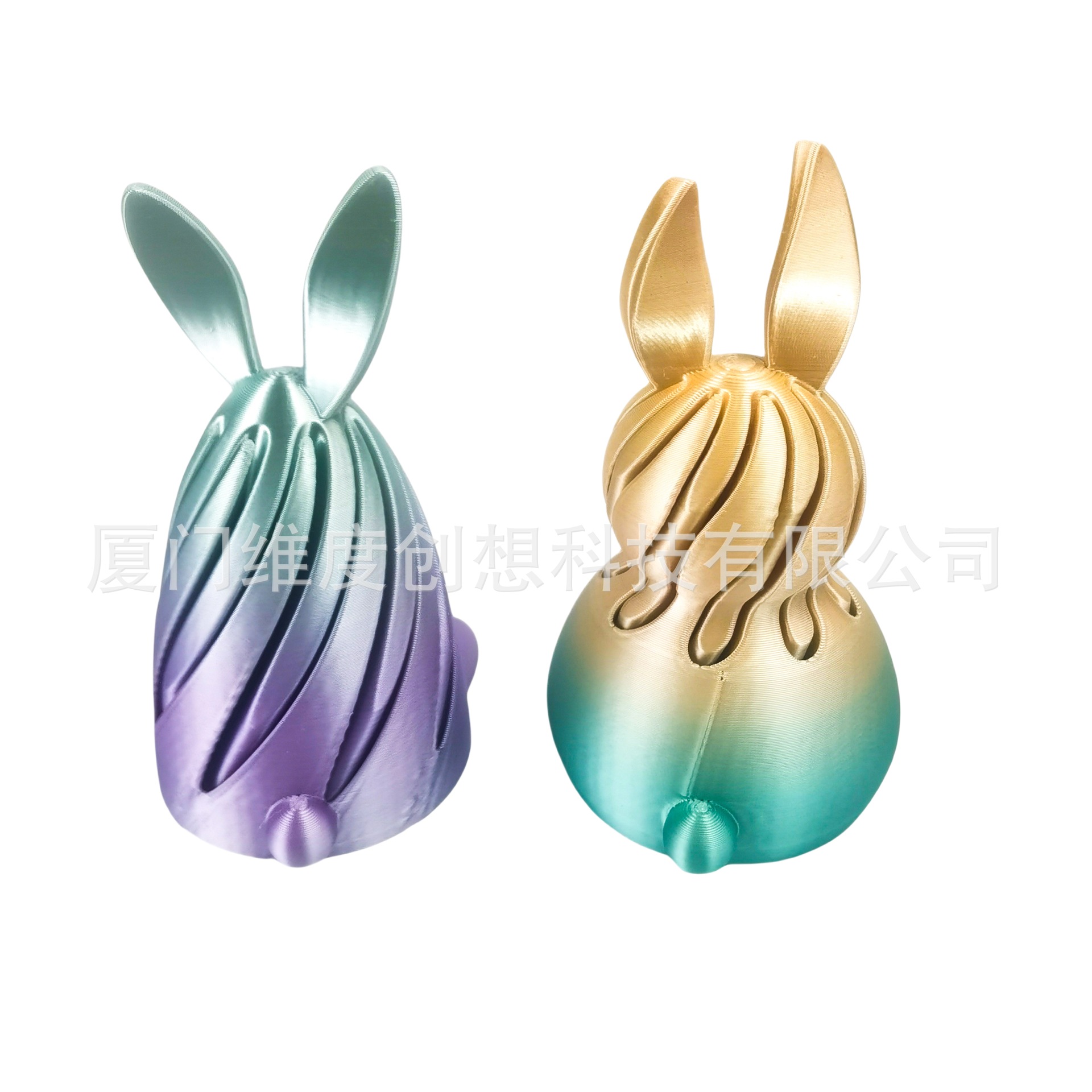 Explosión transfronteriza impresa en 3D juguetes descomprimidos conejo de Pascua a través de espiral empuje empuje música barraca artefactos adornos