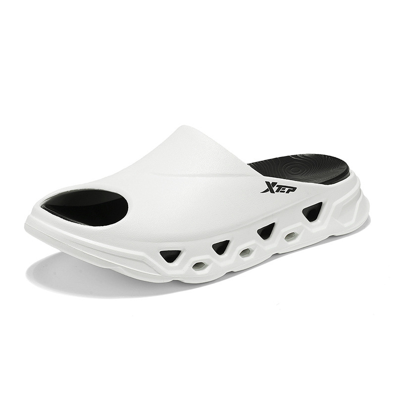 Xtep スリッパ メンズ スポーツ ソフトソール 中空衝撃吸収 スリッパ 水泳 フィットネス 滑り止めサンダル|undefined