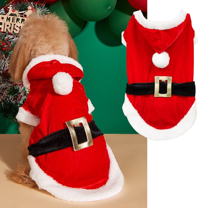 Haustier Herbst- und Winterkleidung für Hunde rot festliches Weihnachtstransformationsoutfit Teddybär Panda kleiner Hunderock_voghion.com