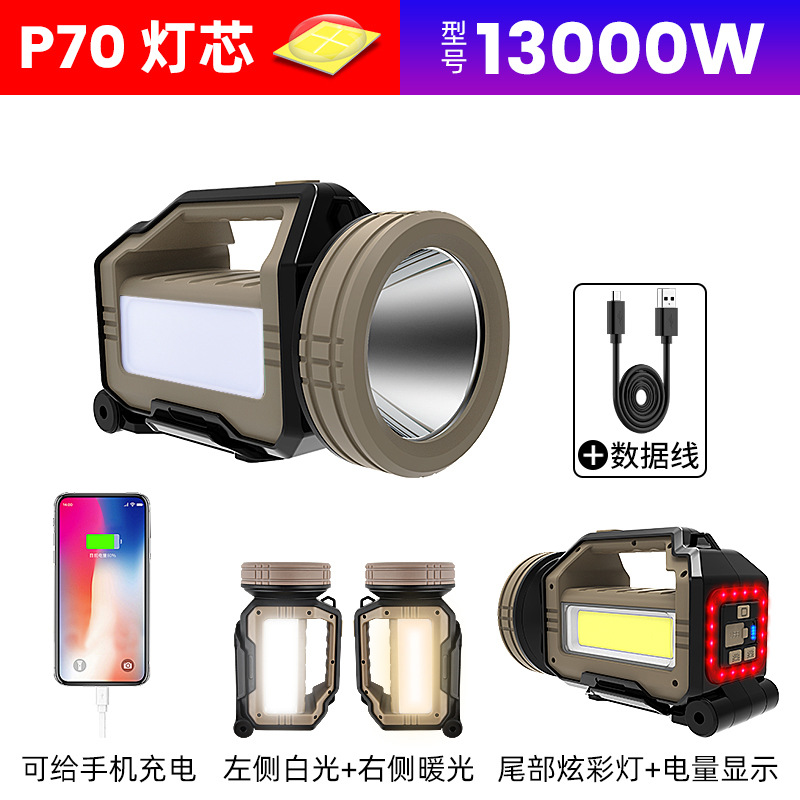 Transfronterizo nuevo P90 luz fuerte lámpara portátil multi-ángulo ajustable carga camping lámpara al aire libre multifuncional reflector