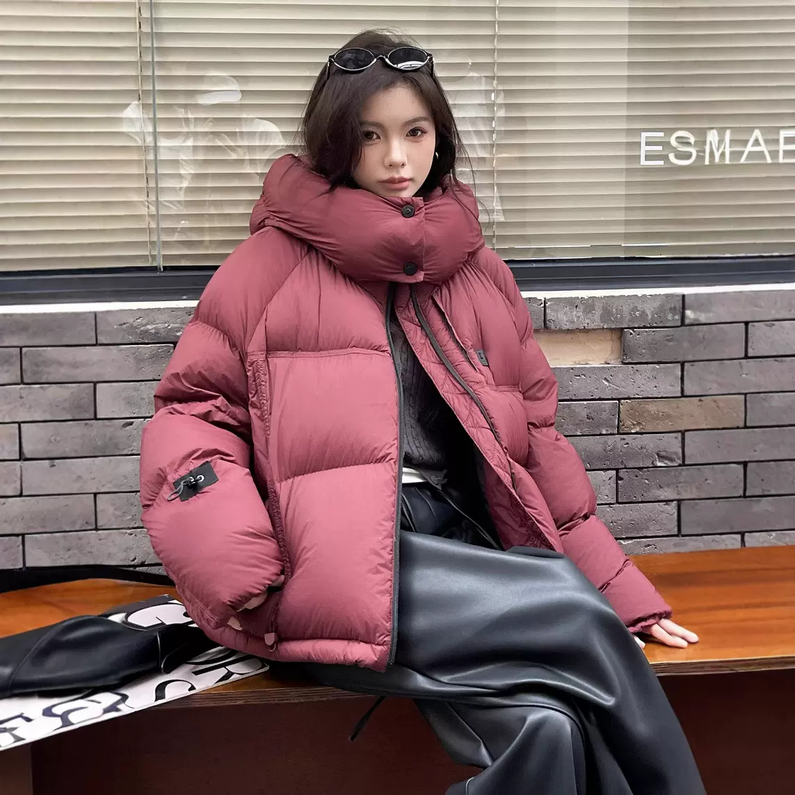 202新品休闲高品质鹅绒连帽90绒羽绒服女宽松小个子加厚外套
