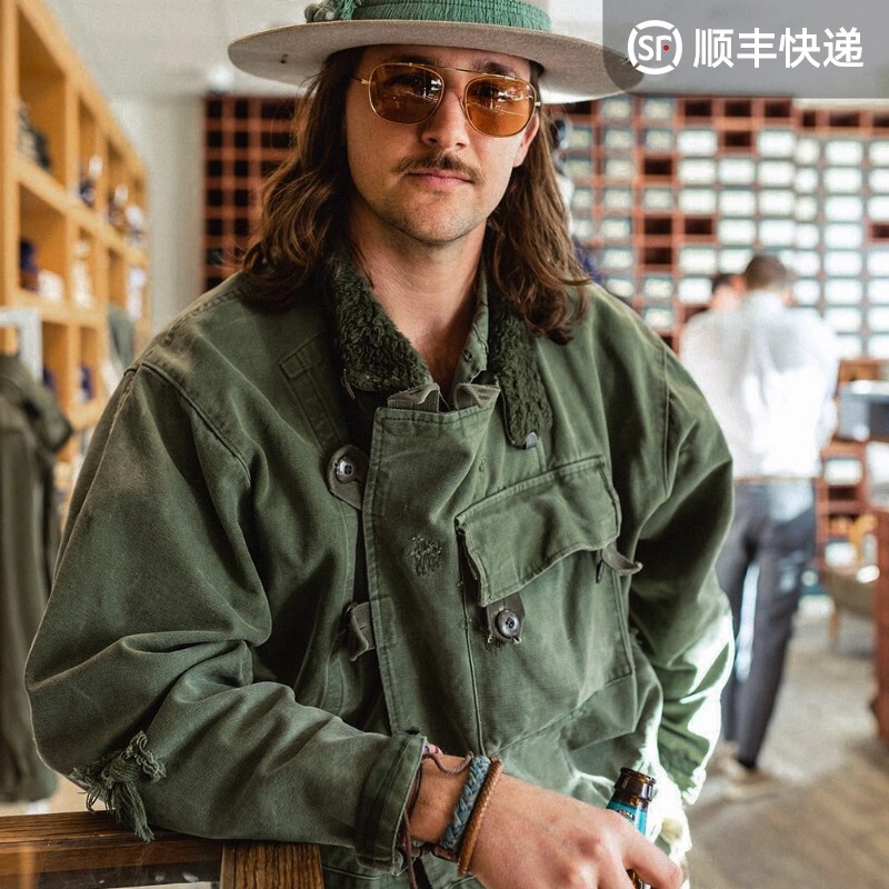 Maden Workwear American Vintage Swedish Motorcycle Jacket Amekaji Retro Hunting Style Army Green Jacket for Men Spring