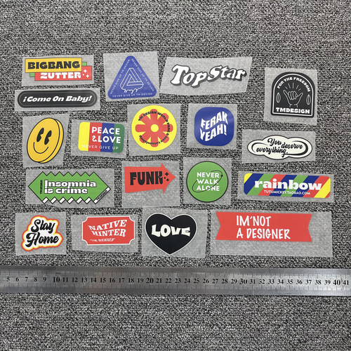 Trendy Retro Iron-on Labels Cute Fun Whimsical Creative DIY Iron-on Sticker No-sew Clothes Patches