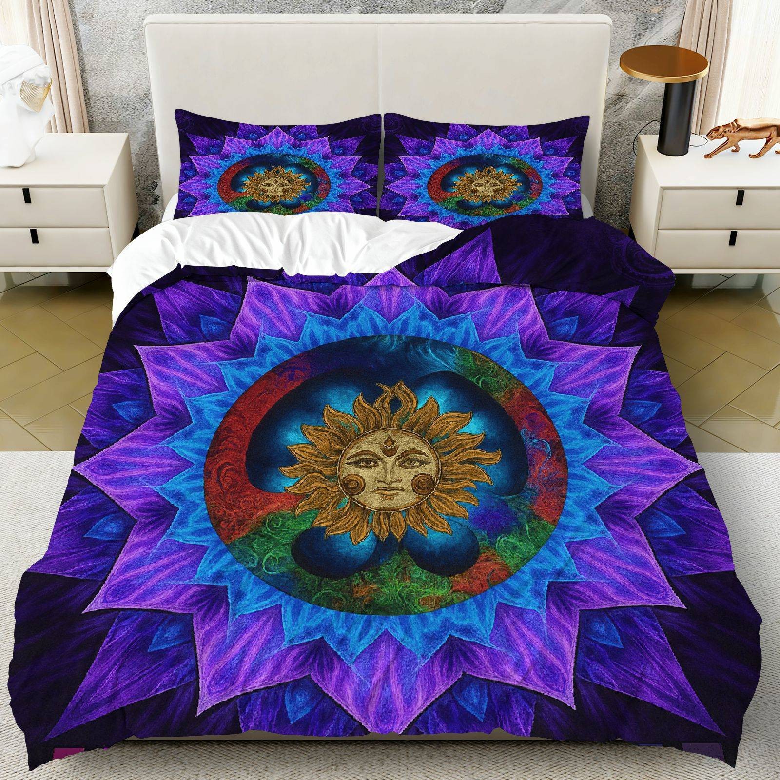 Transfronterizo textil para el hogar Mandala impresión digital quilt kit suave piel transpirable portador TEMU / JIT