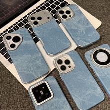 贴皮牛仔纹适用华为荣耀90PRO手机壳红米K80小米17PROMAX保护 套