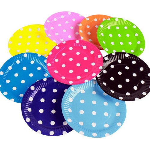 Birthday Party Dot Dotted Color Paper Plates Disposable 7-inch 9-inch BBQ Paper Plates Party Gatherings Paper Plates