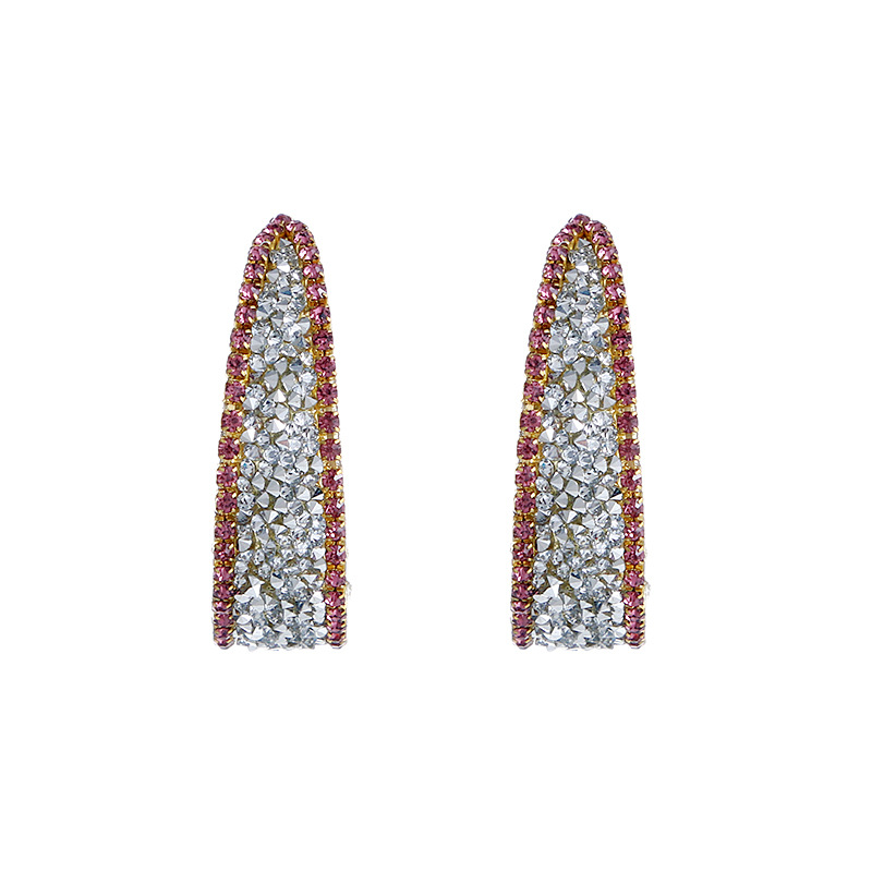 Earrings Classification Summer Simple C-shaped Colored Diamond Retro Alloy Earrings