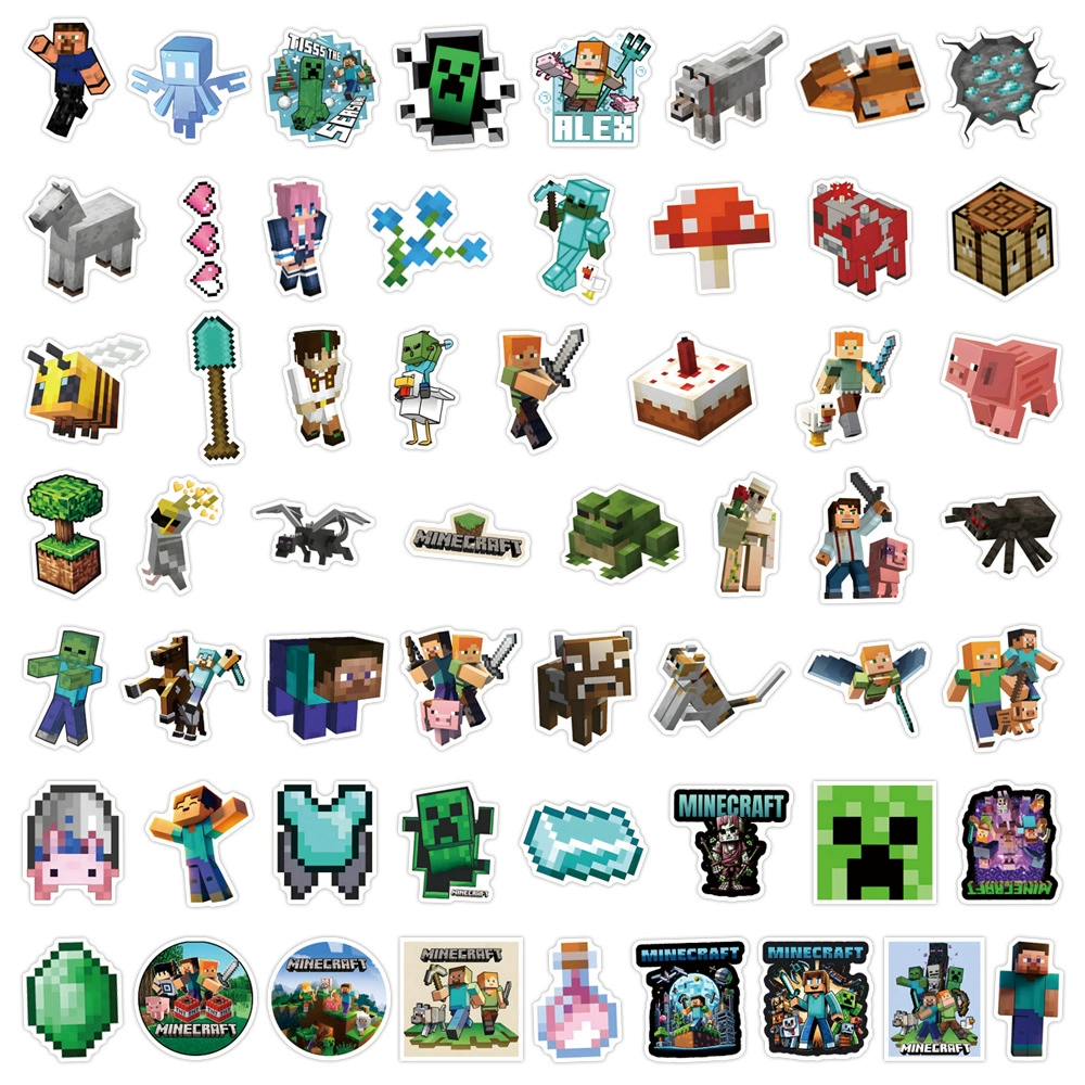 110 шт. игровые наклейки Minecraft, мультяшные граффити-наклейки, для чемодана, бутылки с водой, скейтборда