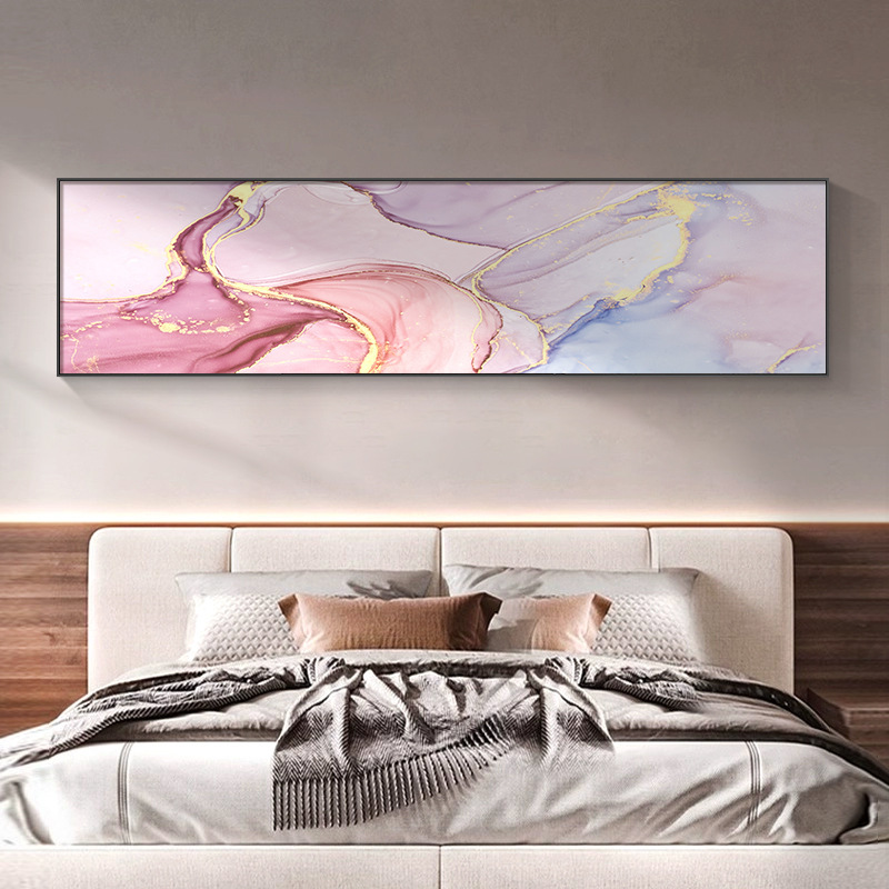 石来运转卧室装饰画现代抽象主卧床头挂画横版简约高级感客厅壁画|undefined