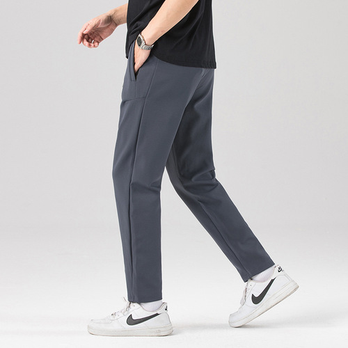Sweatpants, men's pants, autumn and winter casual pants, loose pants, elastic leg pants, fashionable nine-quarter pants, outdoor