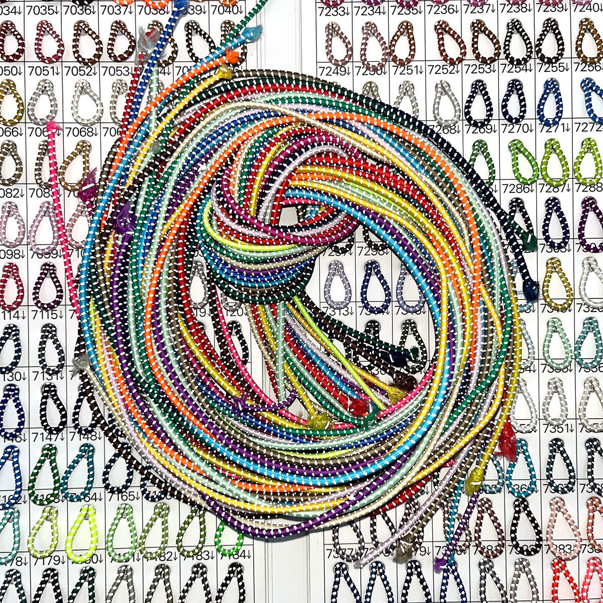 500 colores 2 - 3mm punto de salto reflectante al aire libre bolsa de montaña cuerda elástica de color sólido de alta elasticidad redonda correa elástica cuerda de tendón de toro