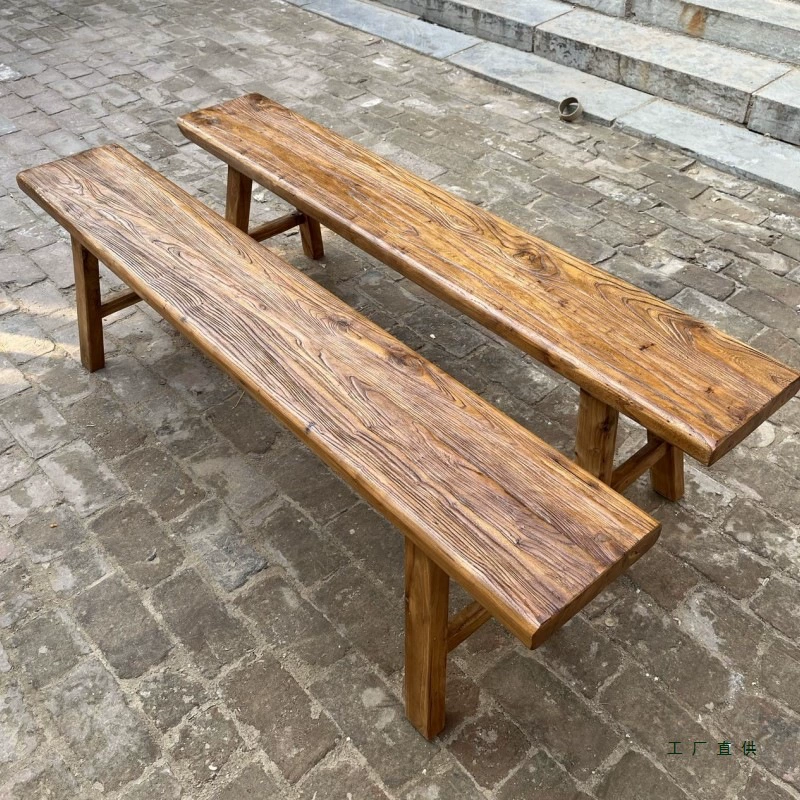 老榆木长条凳实木板凳换鞋凳家用复古长板凳单人凳民宿餐桌凳定