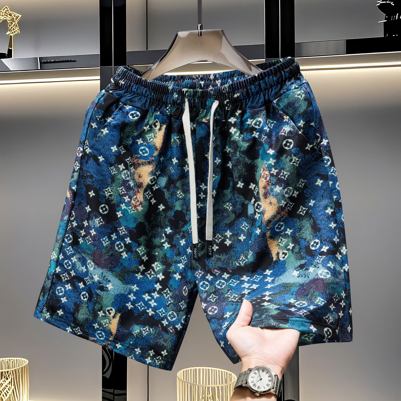 Men's Hawaiian Print Summer Shorts - Lightweight Breathable Quick-Dry Casual Shorts With Cool Touch Fabric For Vacation & Beach_viptrois.com