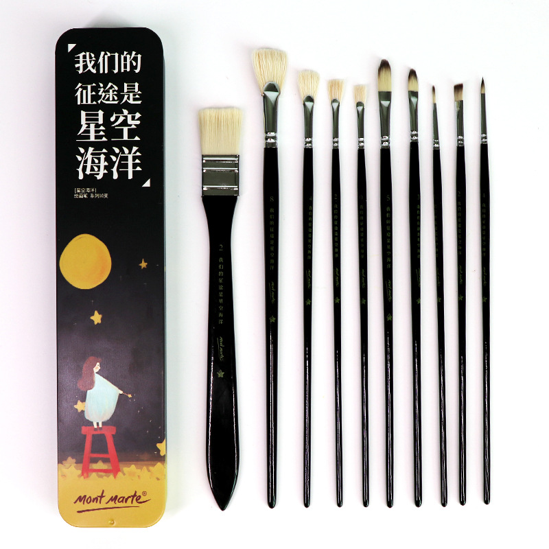 Huiyoumei Pincel Pintura al óleo Acrílico Gouache Pigmento de acuarela Lobo Hao Pincel de lana Tratamiento preferencial Pincel Montmart