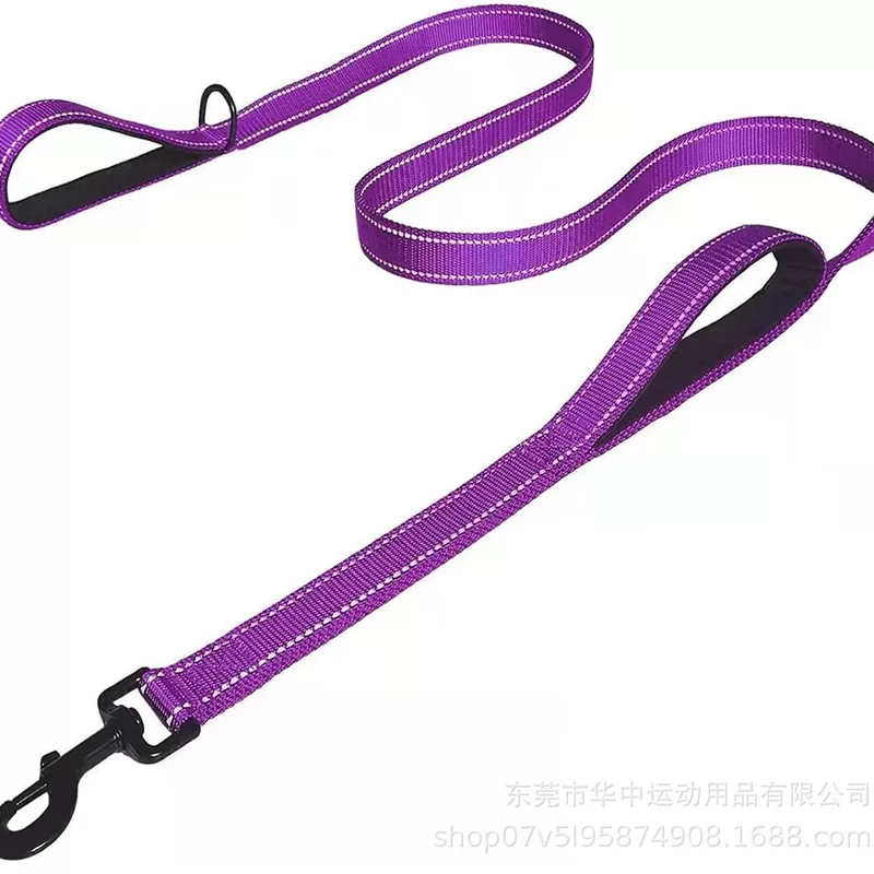 Double-Layer Dog Leash, Dual Traction Rope, Multi-Color, Lengths 1.2–2.0 m, 2.5 cm wide
