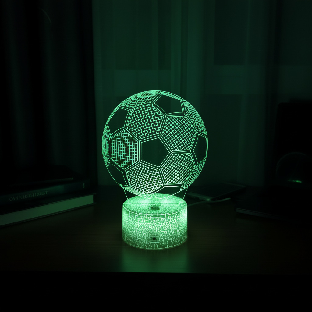 Lámpara de Escritorio LED 3D con Logotipos de los Cinco Grandes Equipos de Fútbol Transfronterizos, Real Madrid y Manchester United, Personalizable, Regalo Creativo, Luz Nocturna