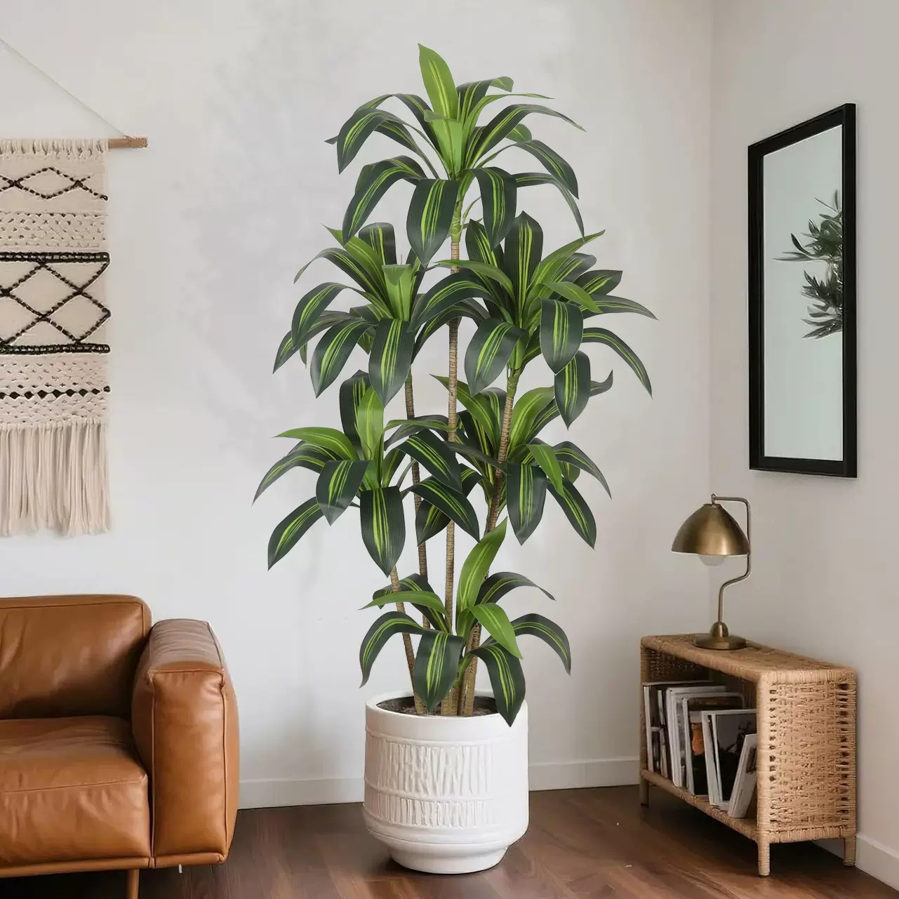 跨境热卖仿真绿植巴西铁拆杆拆装假树人造室内装饰客厅落地盆摆件