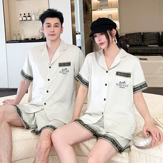 情侣睡衣男轻奢冰丝薄款春夏仿真丝绸新款高级感家居服女两件套装