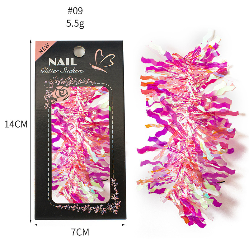 Finger princess manicure vidricola 12 colores caramelo irregular papel láser esmaltado aurora espejo pegatinas de manicure