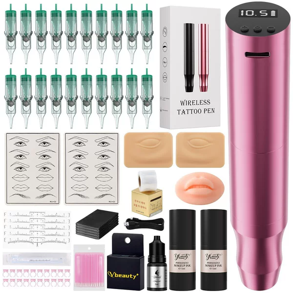 P10 Fully Disposable Tattoo Set Wireless All-In-One Machine Rechargeable Eyebrow Tattoo Beauty Multi-Functional Tool Tattoo Practice