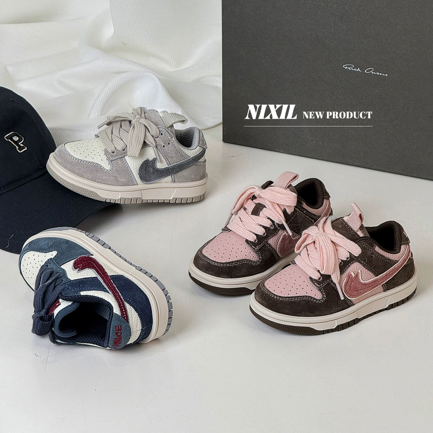 Новинка 2023 года, осенние детские кроссовки AJ, модная повседневная обувь для мальчиков в корейском стиле, низкие кроссовки для девочек