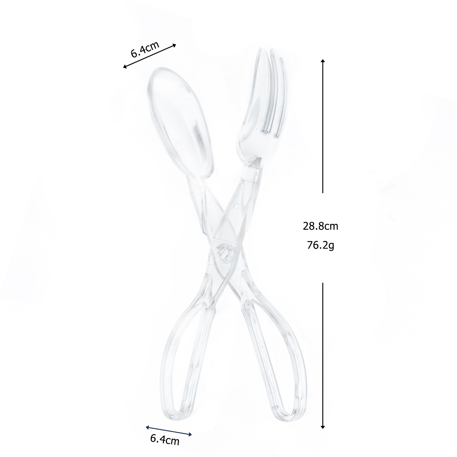 Tenedor de plástico transparente desechable grande endurecido PS set de cubiertos de banquete servicio público clips de cuchara