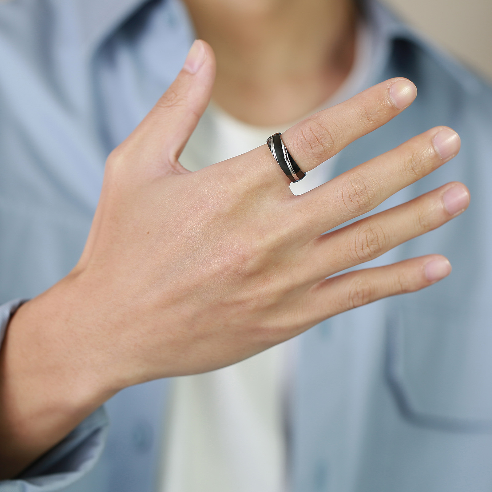 6g Weight Rings Classification 5, 6, 7 Ring Size Daily Occasion Stainless Steel Material Geometric Pattern Men'S Gender Plating Design Simple Style Style Simple Style Geometric Stainless Steel Rings Plating Stainless Steel Rings 17