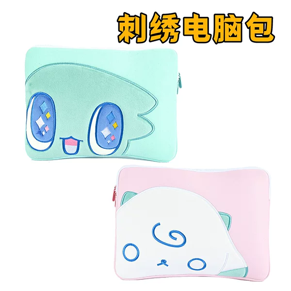 Flat Embroidery Computer Sleeve Bag, Lightweight and Pressure-Resistant Portable Laptop Bag, Diving Material Computer Sleeve Bag