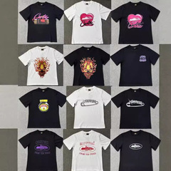 コルテイズシリーズTシャツ半袖レターロゴプリント男女兼用ダブルヤーンファッションカジュアル半袖トレンド