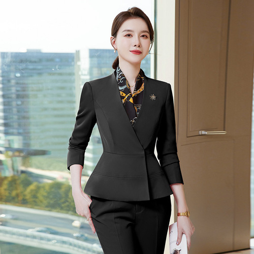 Fashionable professional women's skirts, goddess style suits, spring and autumn suits, beauty salon front desk work uniforms, high-end