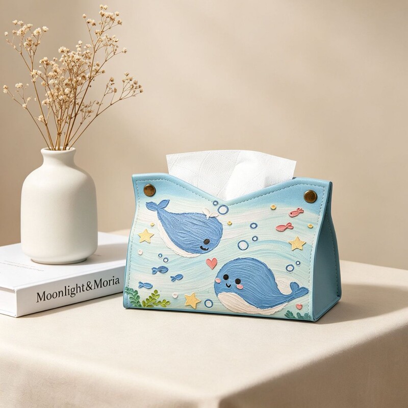 Two Whale-Shaped Tissue Boxes, Bathroom Toilet Paper Holder, High-End Tissue Box with a Luxurious Feel, Face Towel Two Whale-Shaped Tissue Boxes, Bathroom Toilet Paper Holder, High-End Tissue Box with a Luxurious Feel, Face Towel