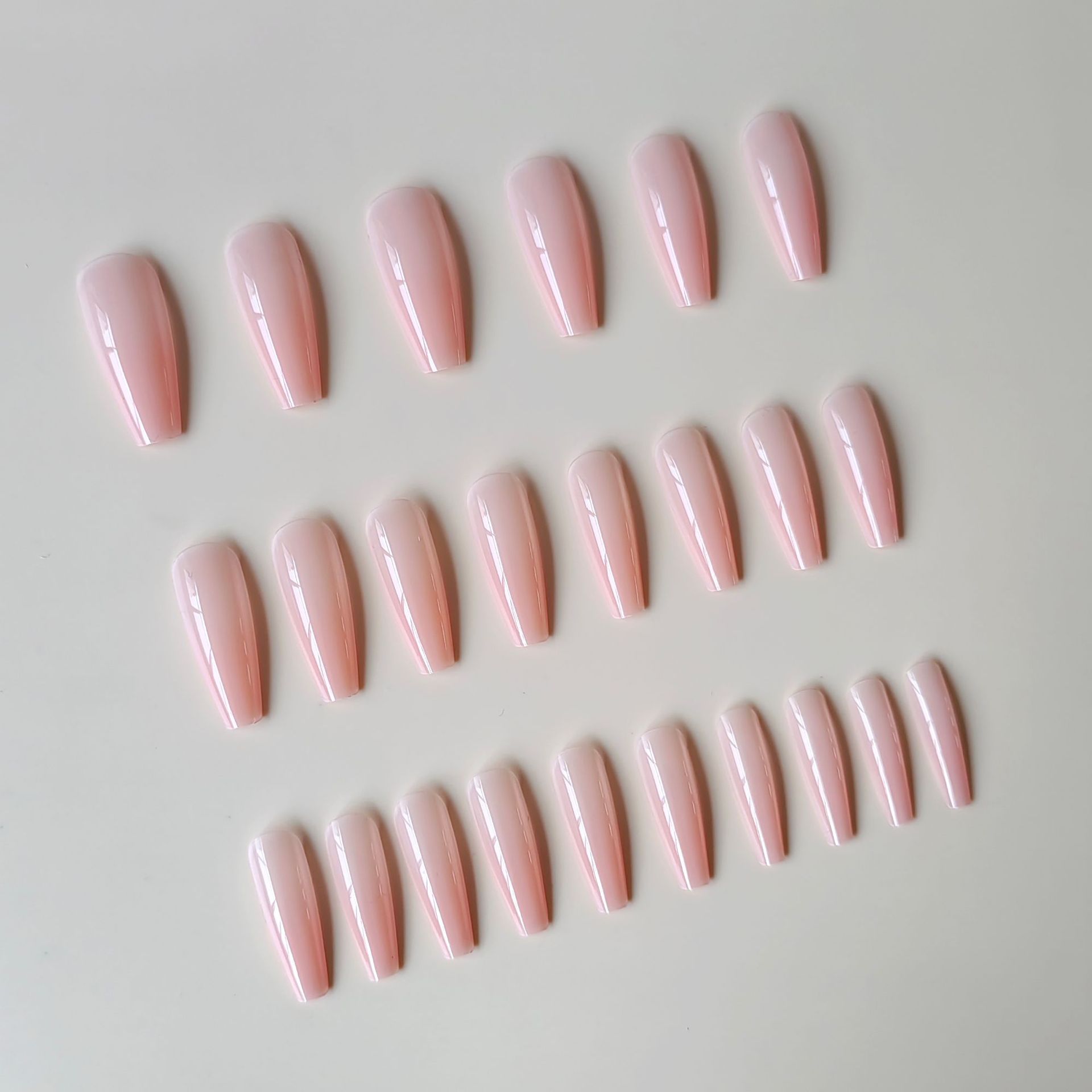 24pcs Long Press on Nails acrylic glossy long Fake Nail tip