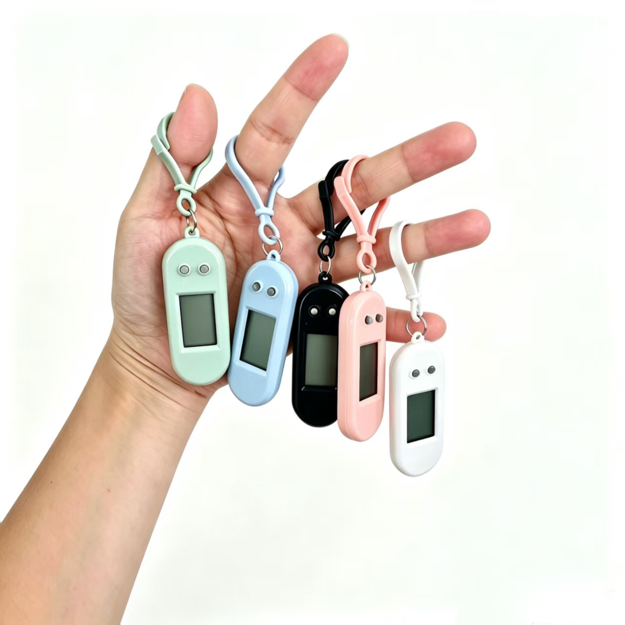 Casual Student Exam Small Hanging Watch Keychain Digital Clock Display Time Backpack Buckle Key Timer Digital Watch