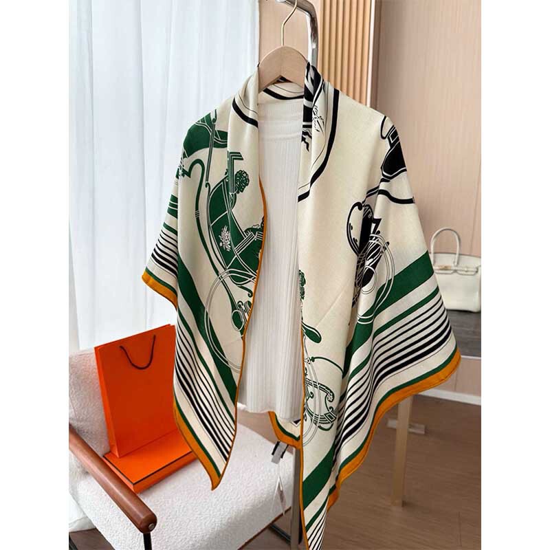 Silk Cashmere Shawl with Large Scarf for Women 2025 New Triangle Scarf Silk Scarf Cashmere High-End Autumn and Winter Warmth