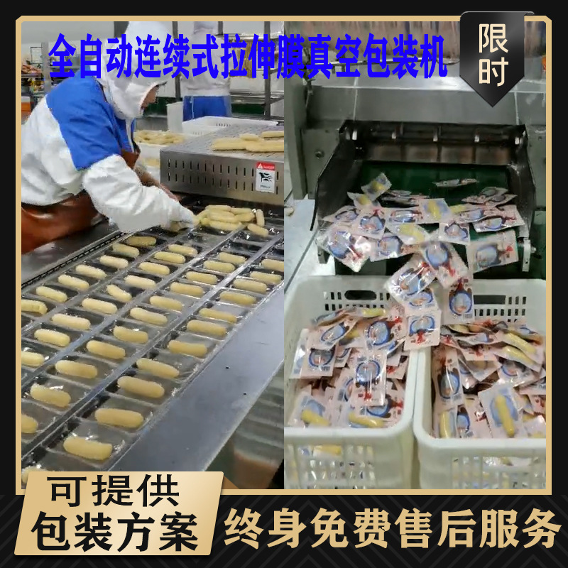 豆制品拉伸膜真空包装机 连续式水果干休闲食品用封口包装机