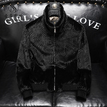 2024新款爆款海宁皮草男士轻奢冬季立翻领保暖男装金貂绒夹克外套