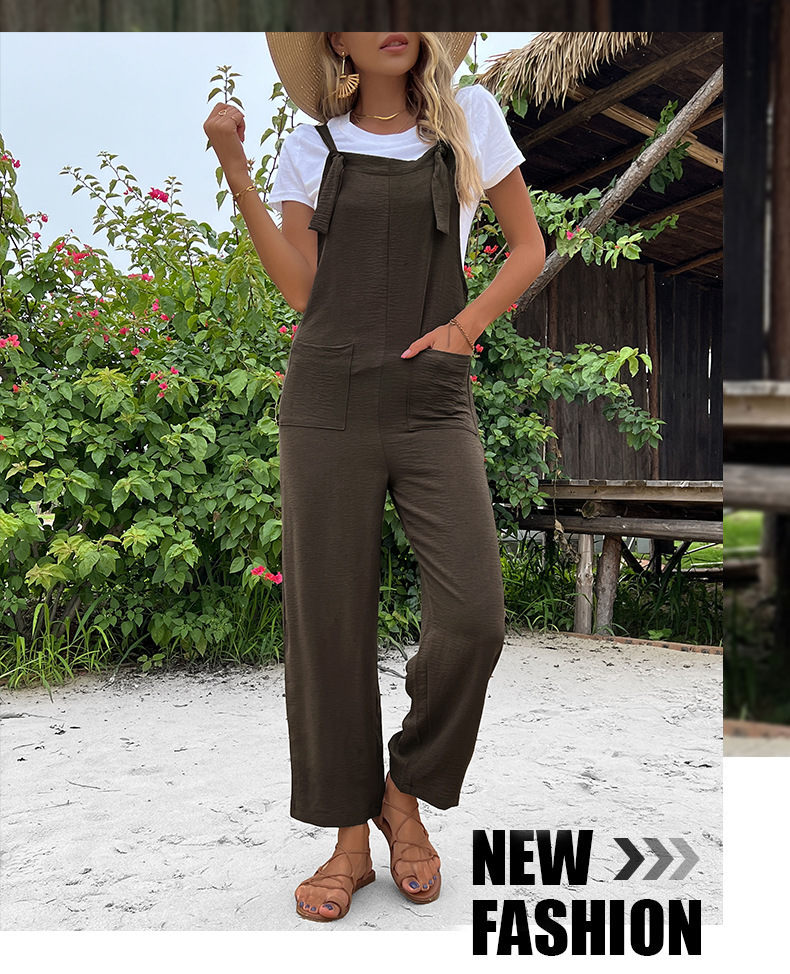 Women's Daily Vintage Style Solid Color Ankle-length Jumpsuits display picture 1