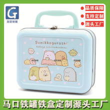 【小额定制】卡通动漫午餐铁盒塑胶手提长方形马口铁罐便携铁罐