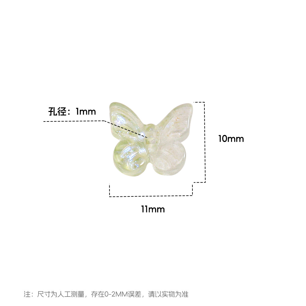 Japanese Aurora Crystal Little Butterfly Hecho a mano Diy cadena de teléfono móvil uñas transparentes accesorios de joyería de vidrio de imitación checa mujeres