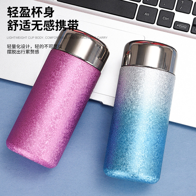 高品質チタンコーティンググラデーションポケットカップミニポータブルチタンカップ二層真空断熱ウォーターカップハイエンドギフトカップ|undefined