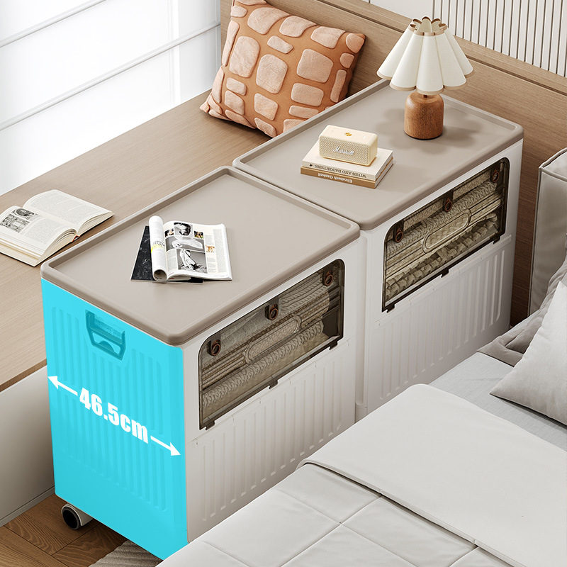 Caja de almacenamiento plegable para el hogar, de estilo simple y nuevo, hecha de plástico PP, armario de almacenamiento de varias capas para juguetes y bolsas de dormitorio, móvil.