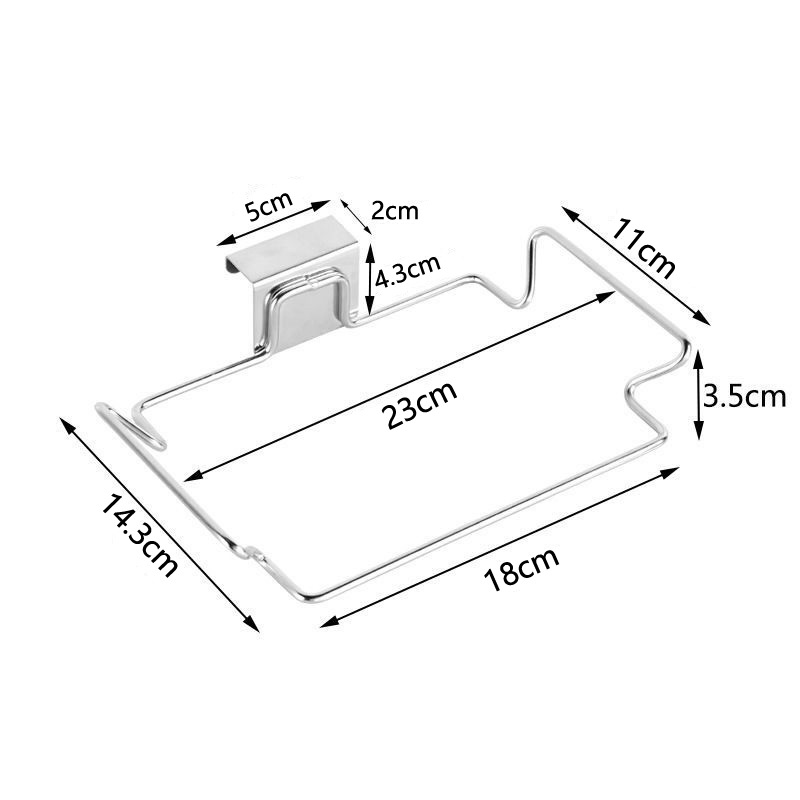 # ステンレスゴミ袋収纳フック # キッチンキャビネットホルダー # 吊り下げ式サポートラック # ハンドメイド # ゴミラック