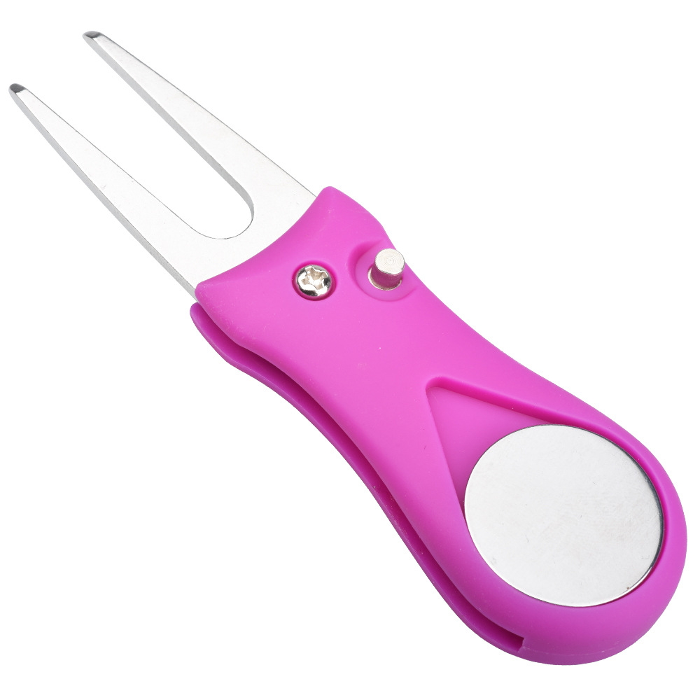 Golf verde tenedor plegable mango de plástico ABS metal herramienta reparación del césped curso suministros Accesorios