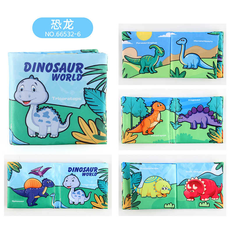 Bebé transfronterizo libro de tela desgarrable juguete 4 páginas 8 lados educación temprana cognición lavable desgarrable Palm libro de tela papel de llamada