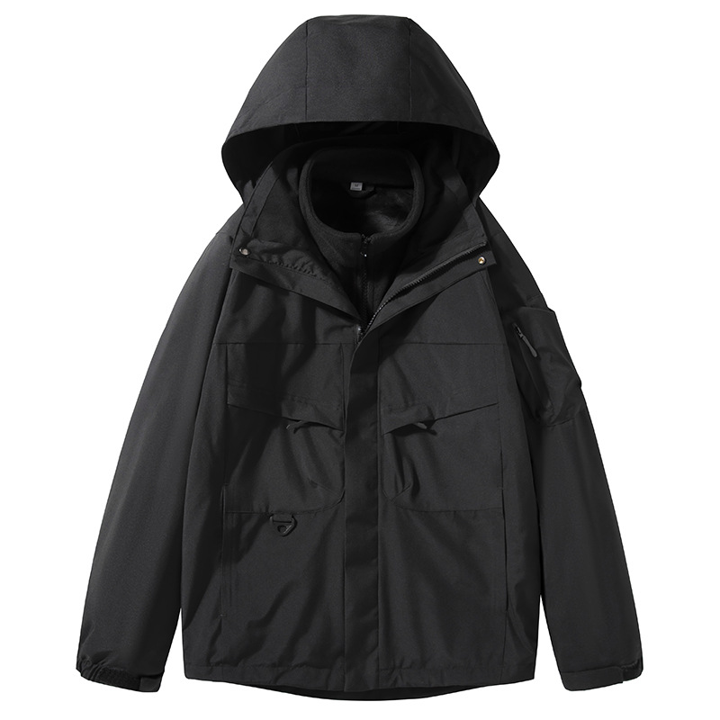Jachetă la modă pentru exterior, de înaltă calitate, costum de alpinism, jachetă bărbătească cu vestă groasă, impermeabilă la vânt și zăpadă, complet_voghion.com